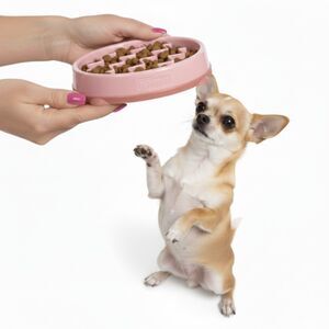 NWT Outward Hound Slo Bowl Pink SMALL Slow Feeder Anti Bloat Chihuahua Puppy Dog
